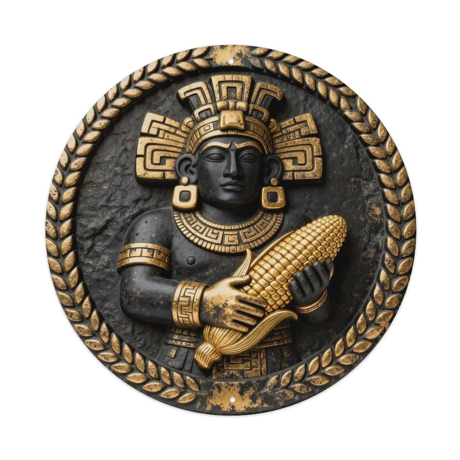 Maya Corn God Harvest Metal Tin Sign Plaque