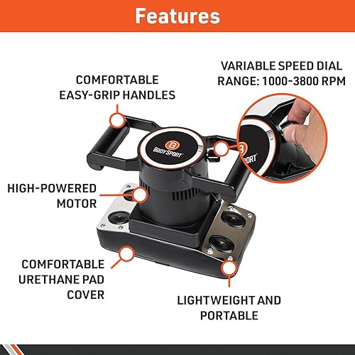 Miniatura 3 de Body Sport Masajeador vibratorio profesional de velocidad variable para dolor y músculos doloridos herramienta quiropráctica de primera calidad