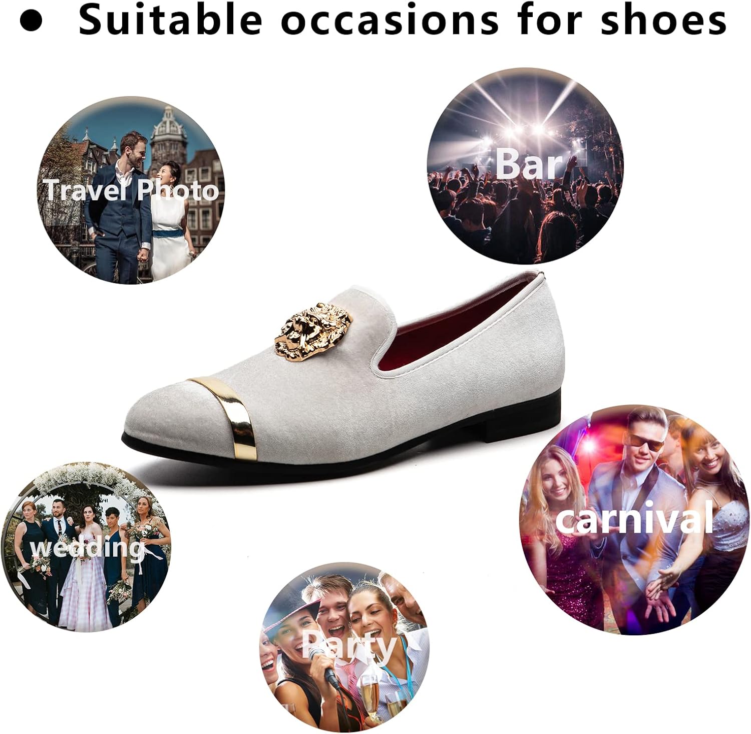 Meijiana Men's Velvet Loafers - Fashion Casual Low-Heel Dress Shoes for Men with Rubber Sole & Metal Buckle - Perfect Business & Formal Attire, Stylish Mens Shoes - Image 4