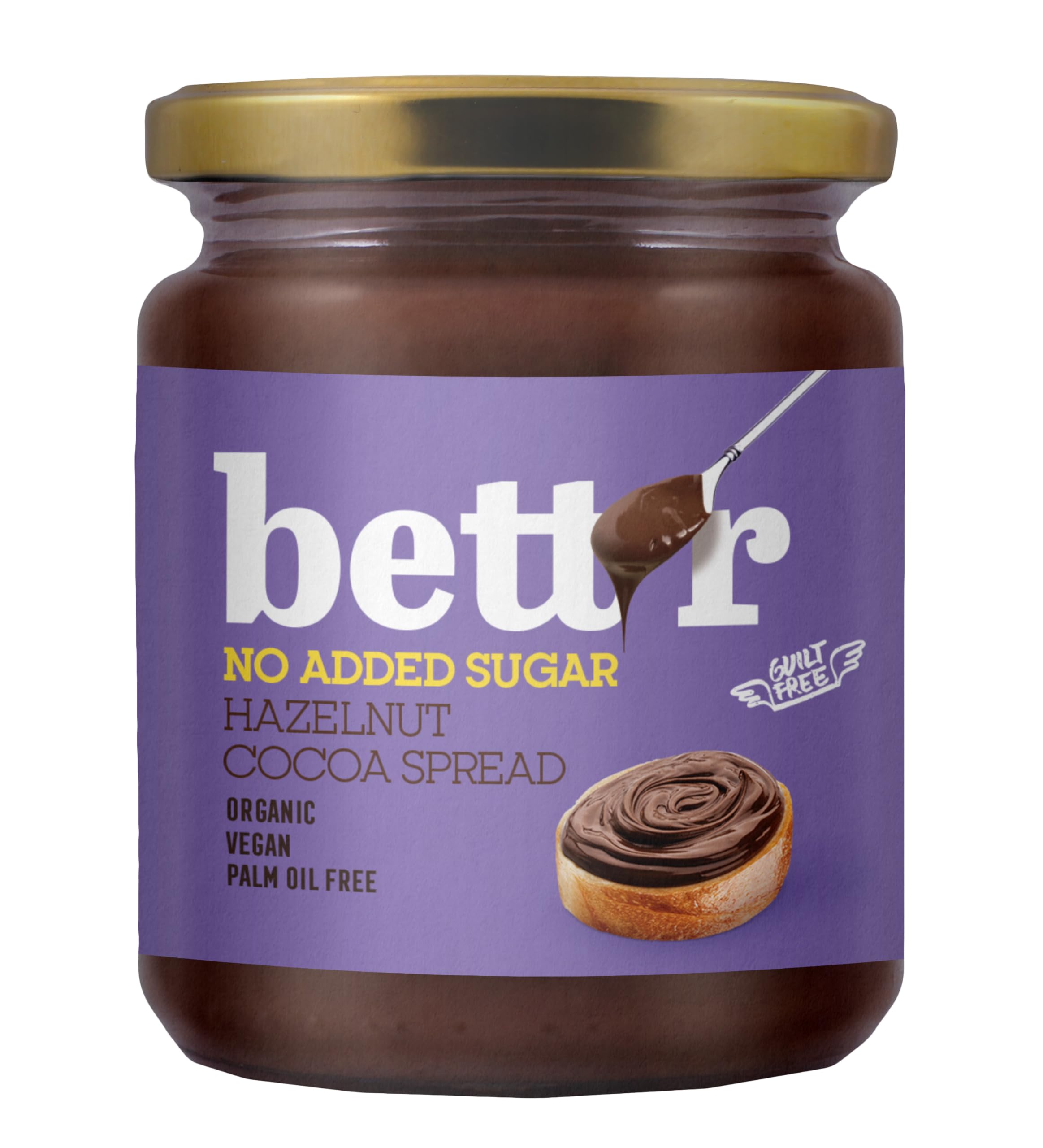 Bett’r Crema Di Cacao E Nocciole Senza Zuccheri Aggiunti - 100% Bio, Vegana e Senza Olio di Palma - 250g