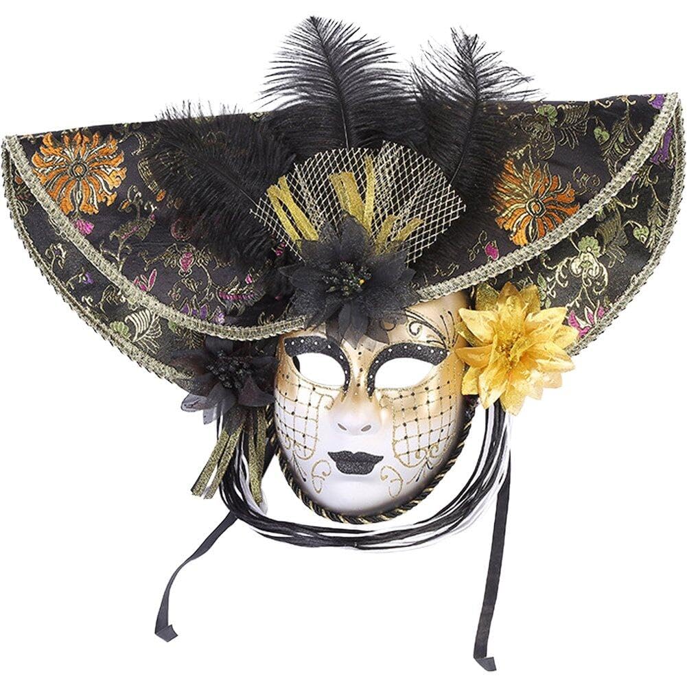 Sanfly Venetian Masquerade Mask Classic Masquerade Cosplay Mask Carnival Party Venetian Mask Performance Props Dress Up Accessory