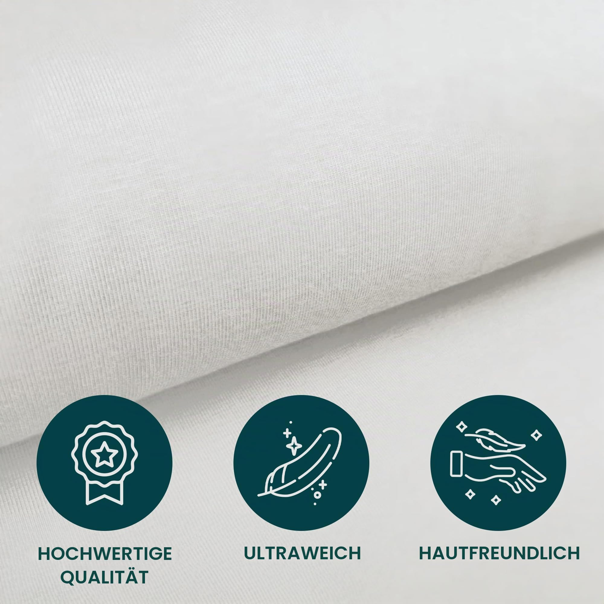 Bettlaken Queensbett-Wohnmobil 2er Set - 1 Molton und 1 Spannbettlaken Weiß(135-160cm x 210cm) für Wohnmobil oder Caravan - 100% Baumwolle -Oeko-TEX - Weiß