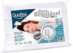 Travesseiro Altura Regulável Nasa, Duoflex, 100% Algodão, Branco, para Fronha 50Cmx70Cm