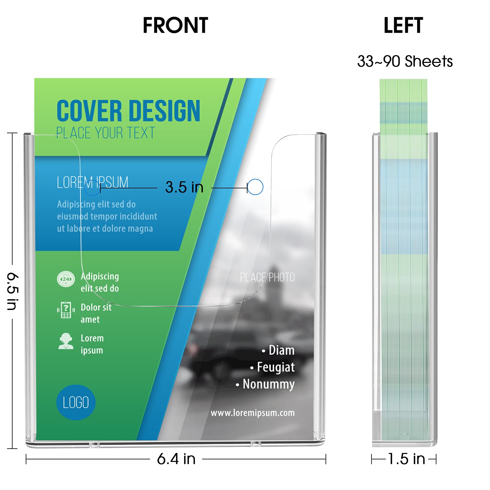 MaxGear Brochure Holder 6 x 9 Inches Sign Holder Wall Mount Literature