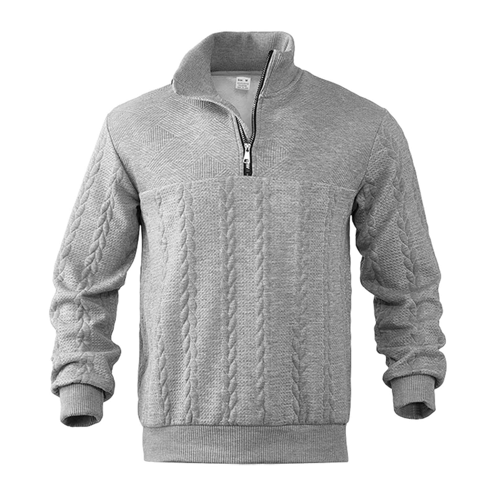 Abrigo Punto para Hombre con Cuello Cremallera Corte Amplio para otoño invi
