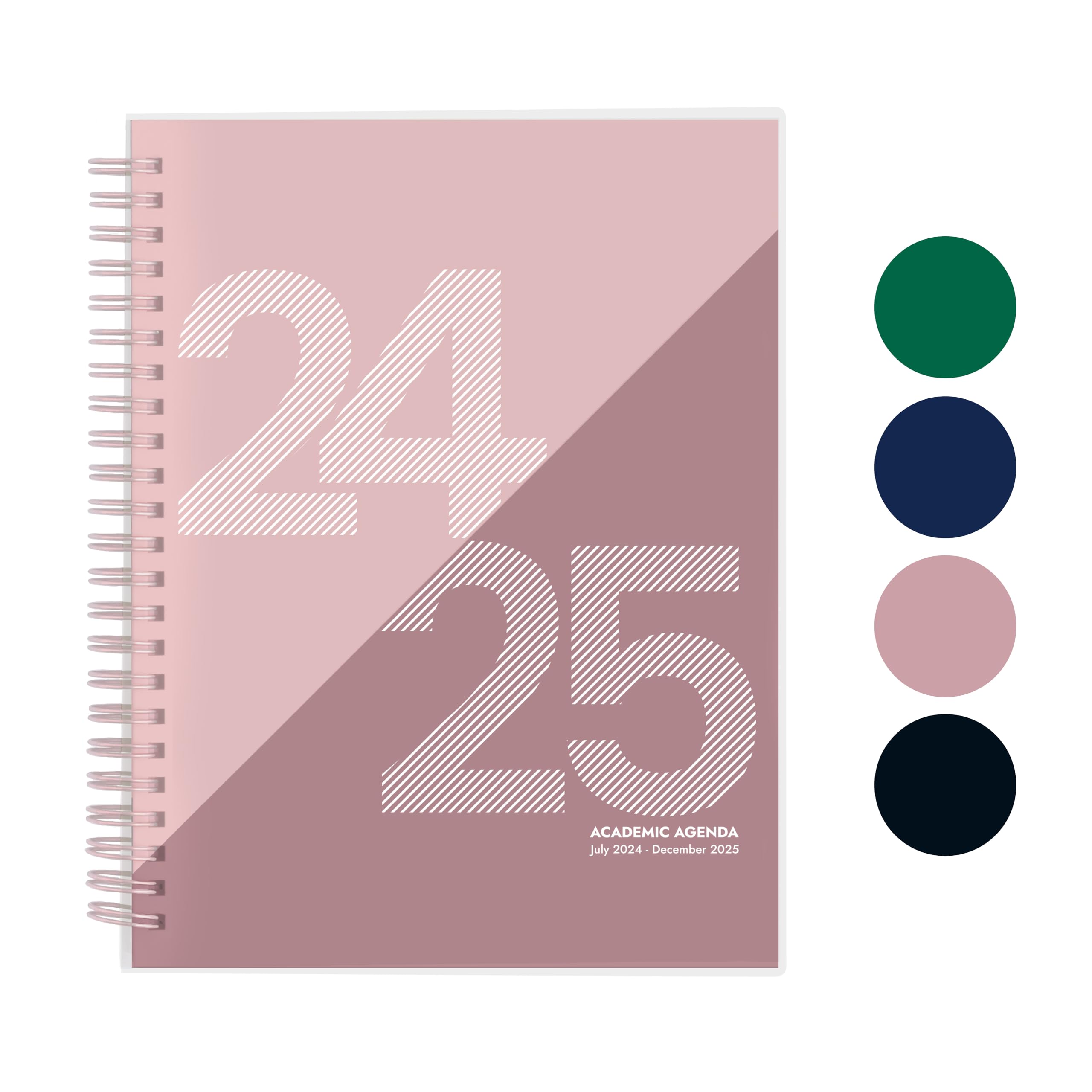 Rileys Planner 2024-2025 Academic Year, 18-Month Academic Weekly Planner - Geographic Weekly & Monthly Agenda Planner, Flexible Cover, Notes Pages, Twin-Wire Binding (8 x 6 inch, Pink)