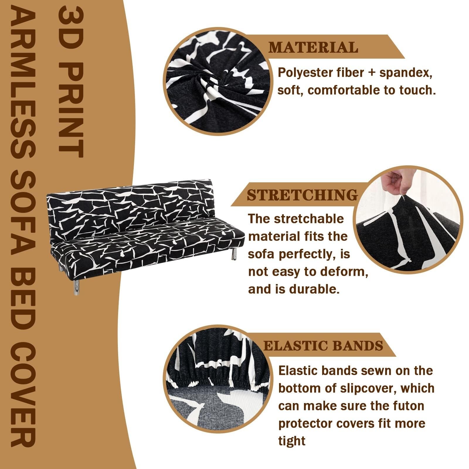 Bankhoes zonder armleuningen 2/3-zits stretch, vlekbestendig hoes for slaapbank wasbaar antislip opvouwbaar Clic Clac bankhoes, 20 kleuren(Light grey,100-150cm Bankhoes zonder armleuningen 2/3-zits stretch, vlekbestendig hoes for slaapbank wasbaar antislip opvouwbaar Clic Clac bankhoes, 20 kleuren(Light grey,100-150cm