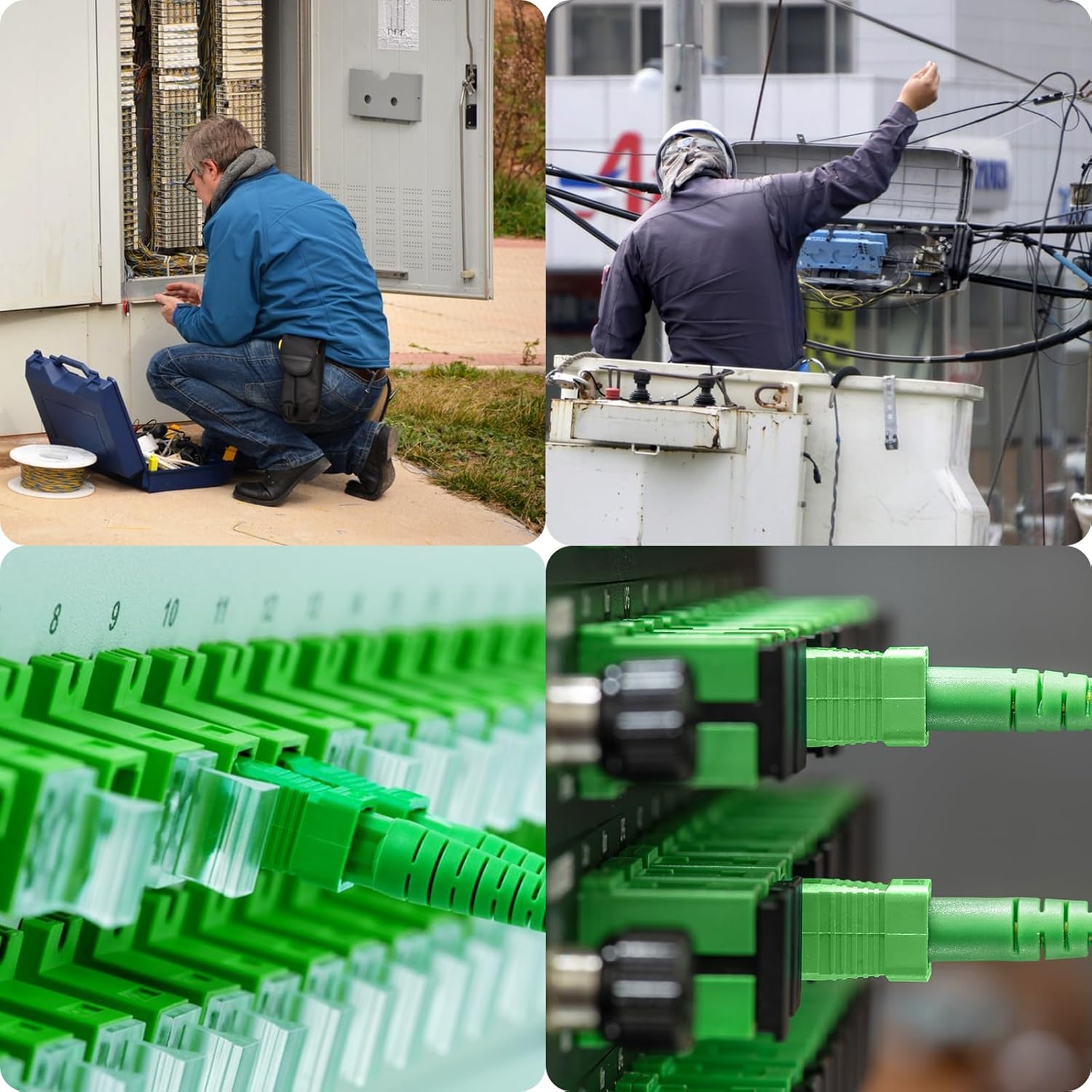 Fibergaga-200M(656ft) Outdoor Armored OS2 SCA to SCA Fiber Optic Cable,Singlemode Patch Cable，Simplex,9/125µm Direct Burial,Fiber Optic Internet Cable,OD-3MM LSZH Black