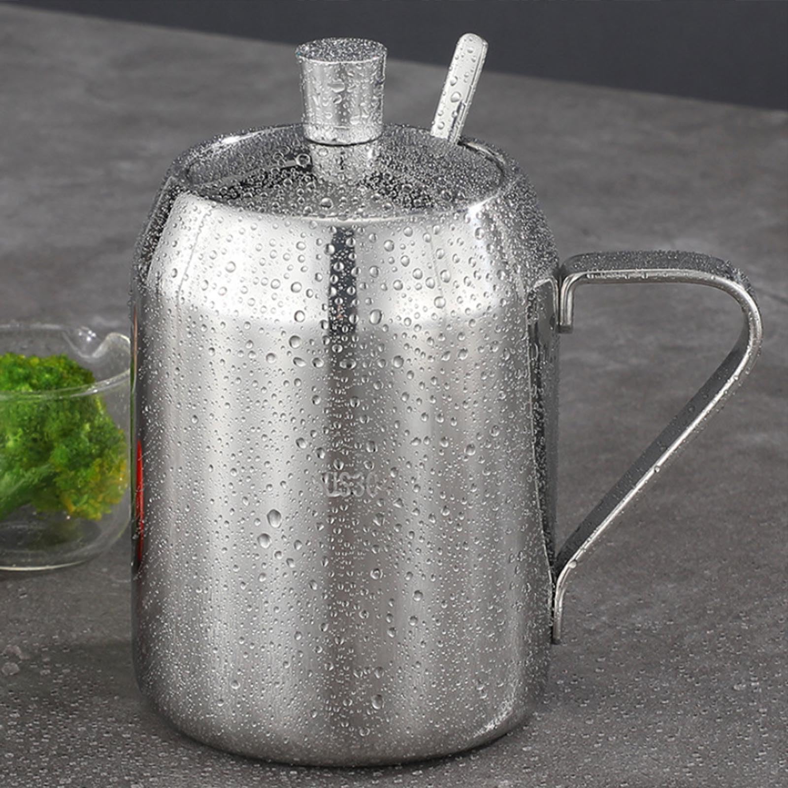 NZPOST Gewürzbehälter aus Edelstahl 304, Gewürzflasche mit Löffel, Gewürz-Vorratsglas für den Heim- und Restaurantgebrauch