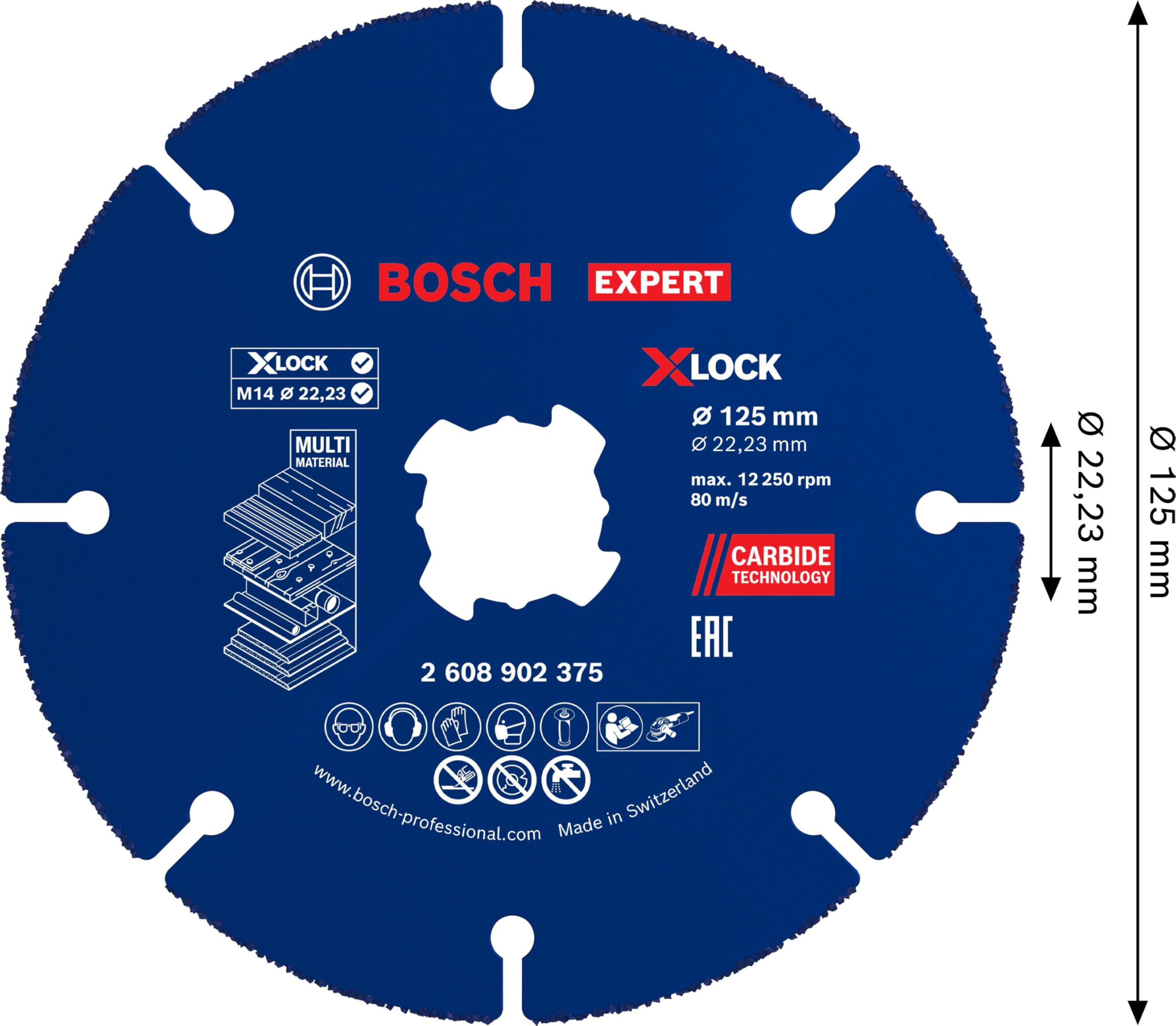 Bosch Disque à tronçonner EXPERT Carbide Multi Wheel X-Lock Ø 125 mm Professional