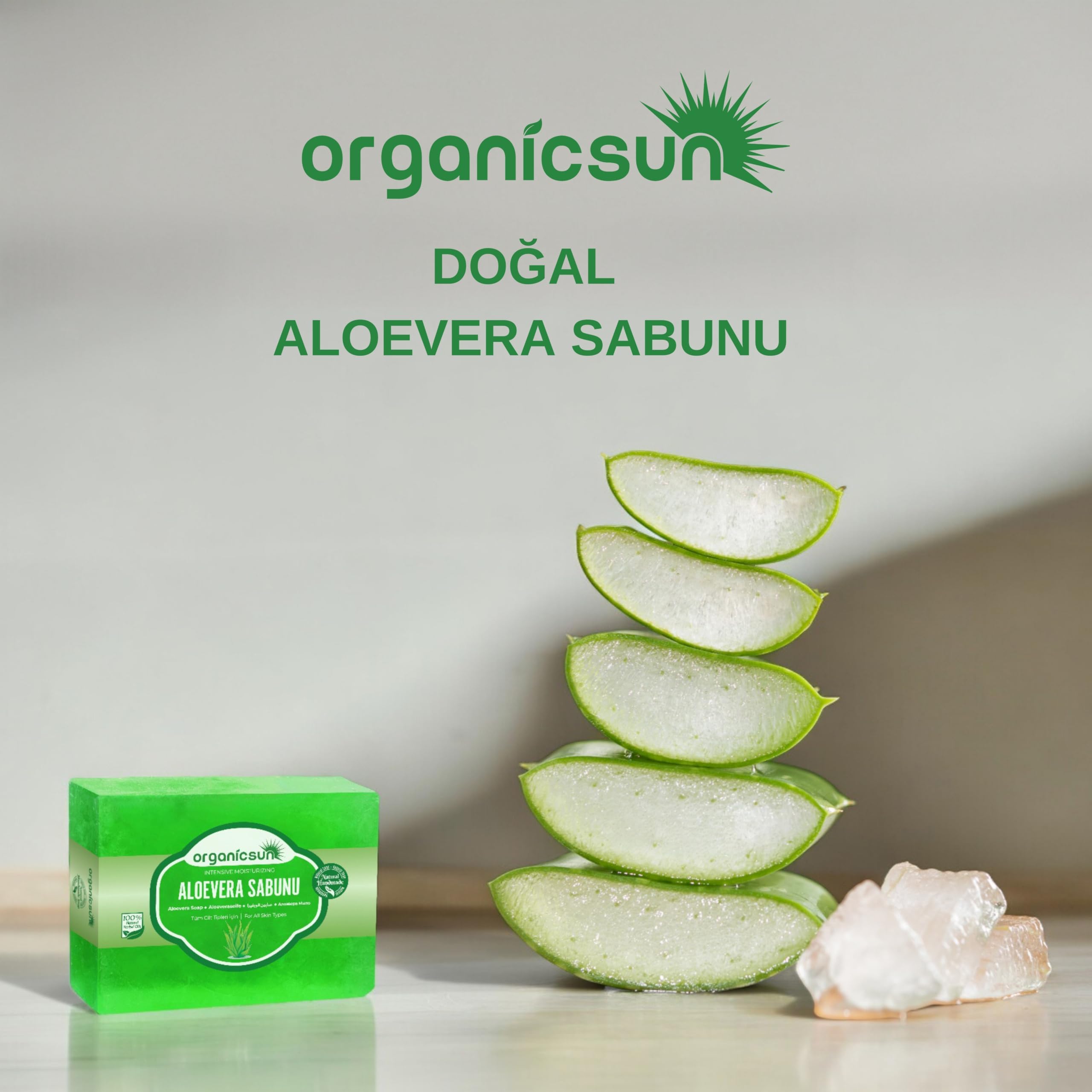Organicsun Doal Aloe Vera Sabunu 140 Gr x 3 Adet Tm Cilt Tipleri in  Yattrc ve Canlandrc Etkili : Amazon.com.tr: Kiisel Bakm ve  Kozmetik