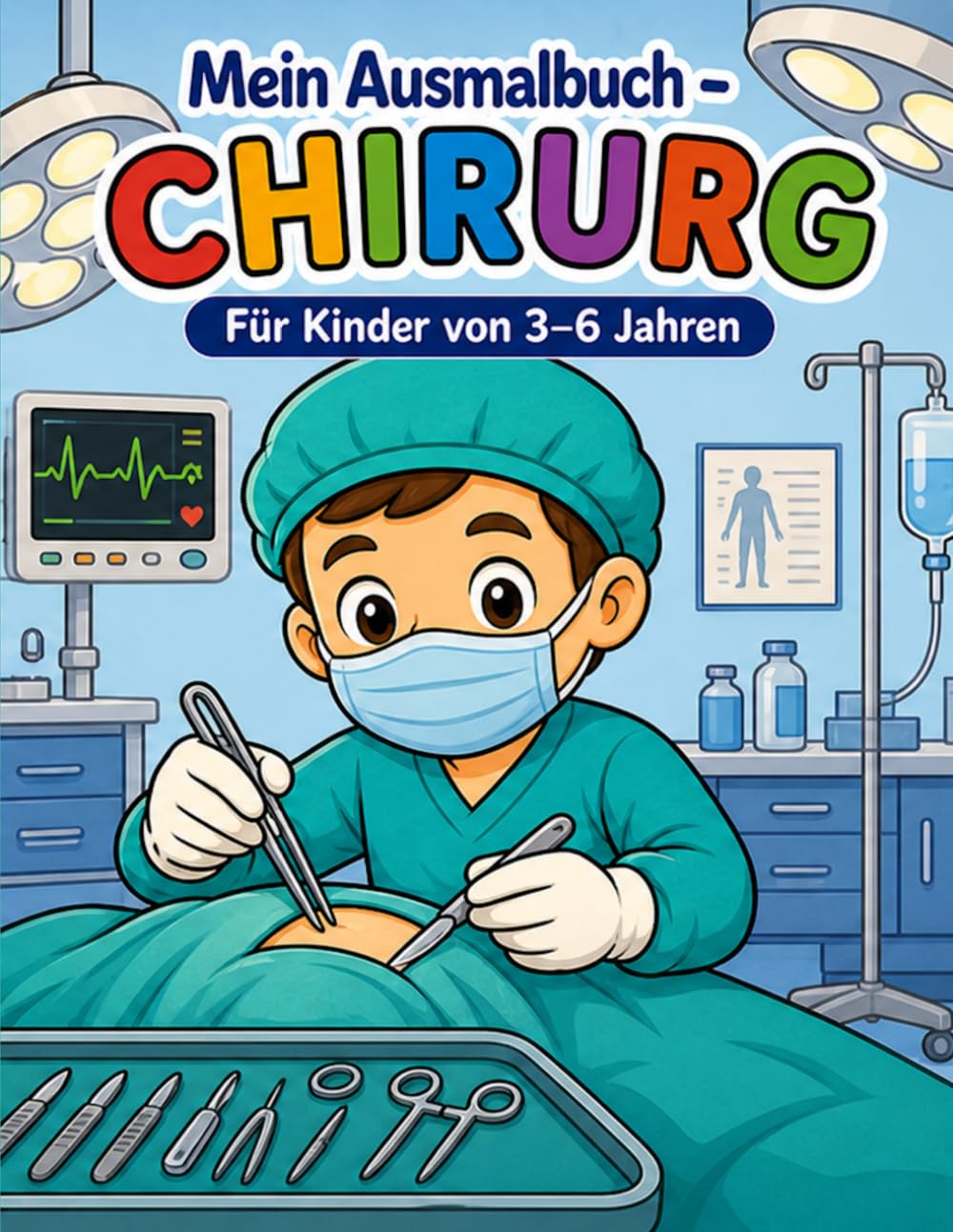 Mein Ausmalbuch - Chirurg: Für Kinder von 3-6 Jahren | Kreativer Malspaß rund um Medizin und Krankenhaus | Für Rechts- & Linkshänder geeignet (Mein Ausmalbuch - Berufe entdecken)