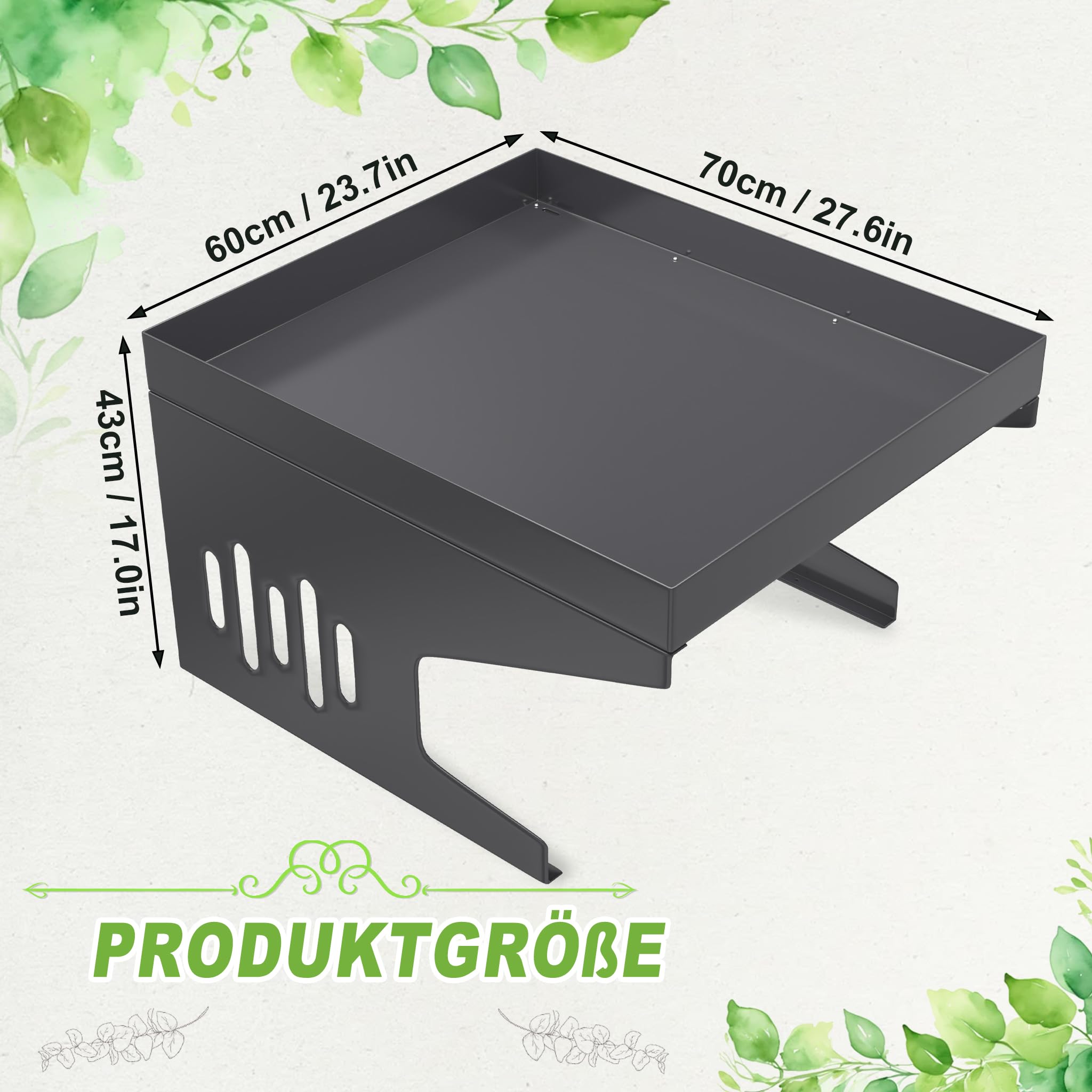 YRHome Kosiarka garażowa, dach 70 x 60 x 42,5 cm, metalowy dach kosiarki, wiata garażowa, kolor antracytowy