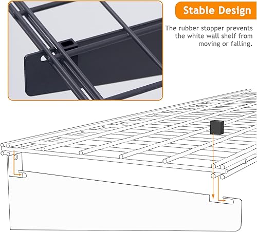 Miniatura 5 de Wallmaster Paquete de 2 estantes de pared de garaje resistentes de 15 x 45 pulgadas, 45 x 15 pulgadas, estantes flotantes para montaje en pared,