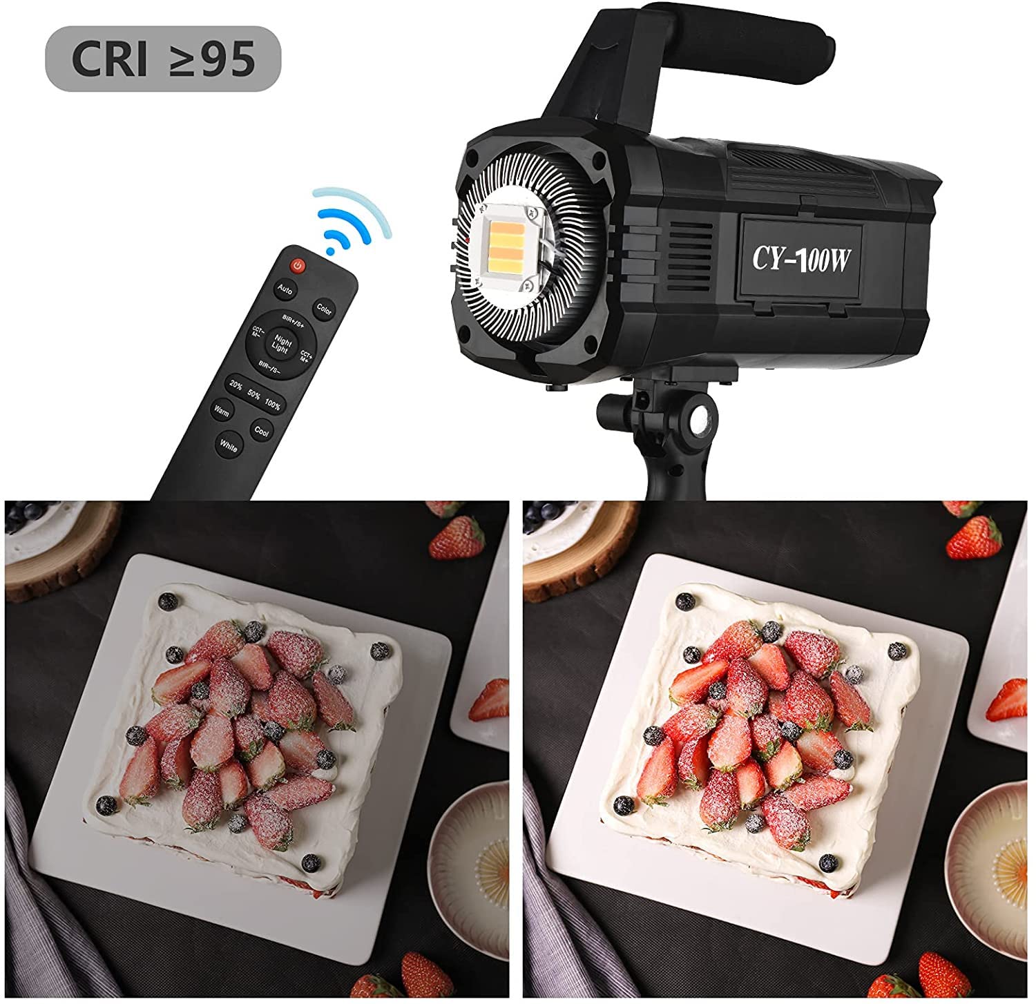 Amazon | 100W COBスタジオLEDビデオライト 写真ライト 手持ち式LED