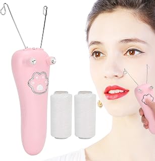 Depilador elétrico de fio de algodão com fio de algodão para depilação, depilador elétrico para depiladores, depilador feminino (rosa)
