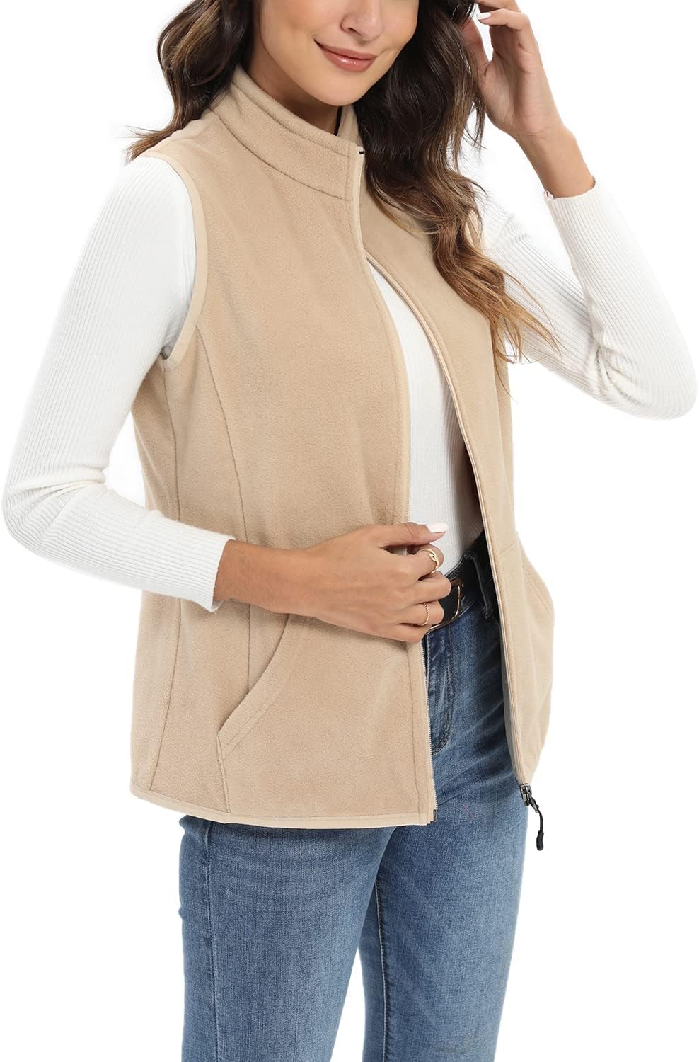 Xeoxarel Women’s Fleece Vest with 6 Pockets (XS-2XL)