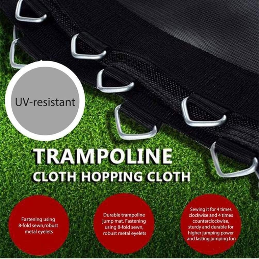 Mata zastępcza do trampoliny o długości 4,5 m, elastyczna tkanina siatkowa z 96 klamrami, idealna do rodzinnej zabawy i rekreacji na świeżym powietrzu (kolor: czarny)
