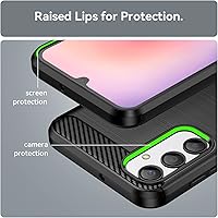 Vista 4 de Folmeikat Funda compatible con Samsung Galaxy A24 4G, con protector de pantalla, absorción de golpes, flexible de goma TPU, funda protectora