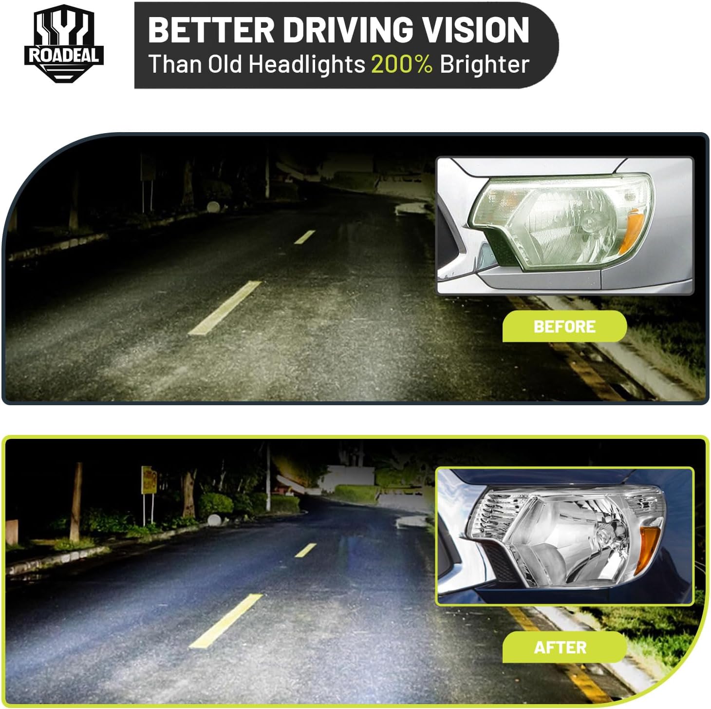 Headlights W/Bulbs for 2012 2013 2014 2015 Toyota Tacoma Halogen Headlamp Replacement Driver & Passenger Side