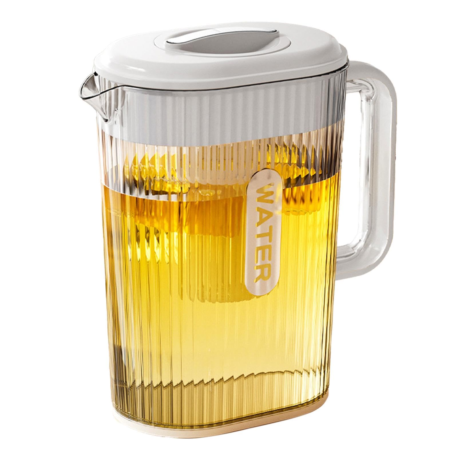 Water Jugs With Lids - 2L Juice Container For Fridge Glass | Iced Tea Pitcher With Handle, Built-in Filter Compartment | Clear Plasticc Pitcher With Lid | Water Pitcher For Lemonade Beverage Milk Iced