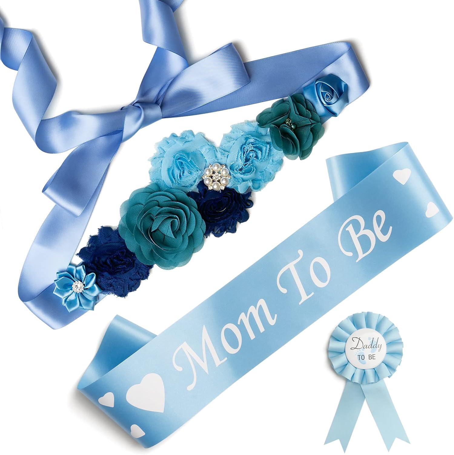 Mom to Be Sash, Maternity Sash Belt for Baby Shower for Boy