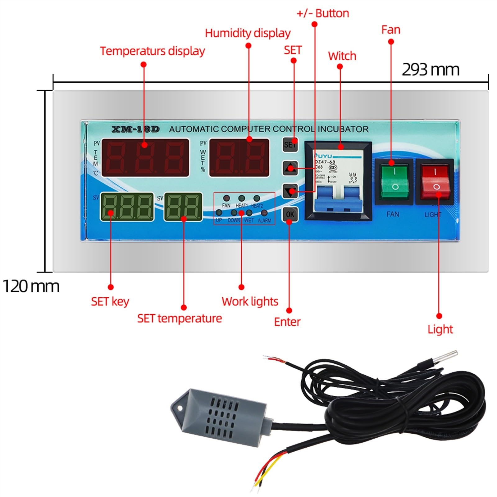 XM-18D / XM-18 Incubatrice for Uova Termostato Automatico Digitale Controller Mini Sistema di Controllo Macchina for incubazione