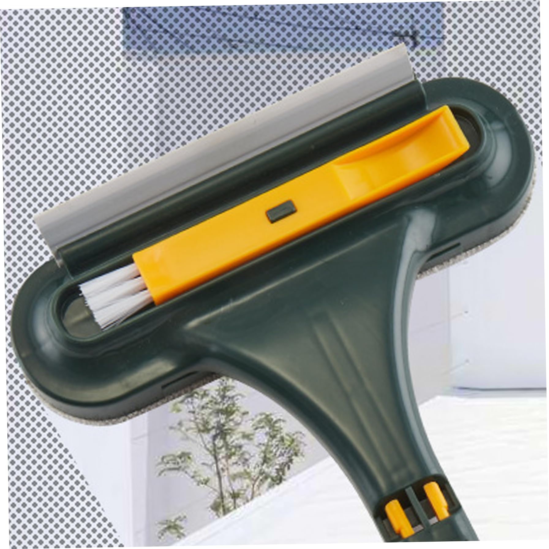 Reinigungsbürste für Fenstergitter 4 Stück/Set 3 in 1 doppelseitiger Fenstergitterreiniger trocken und nass langer Griff waschbar Fensterreinigungswerkzeug Reinigungsbürste für Fenstergitter Fens