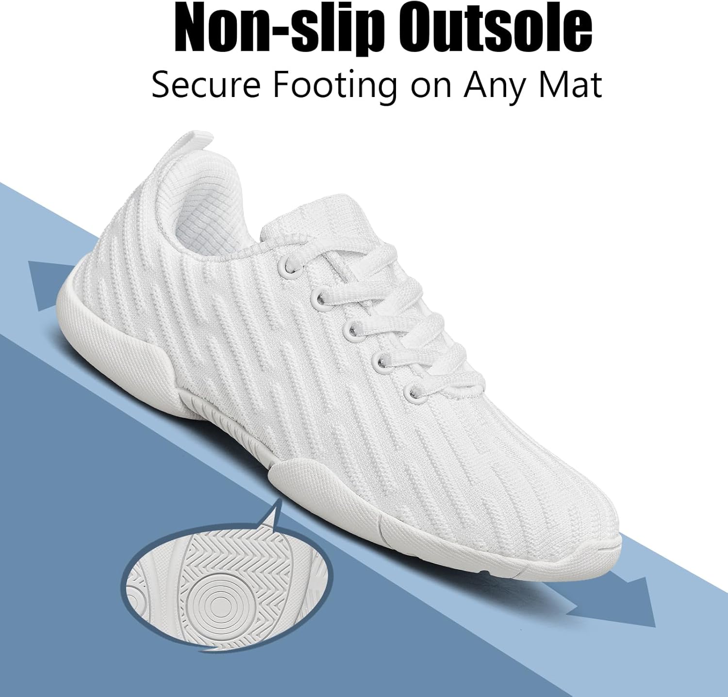 White Cheerleading Shoes for Little Girls Lightweight Hip Hop Tumbling Sneakers Youth Dance Training Shoes