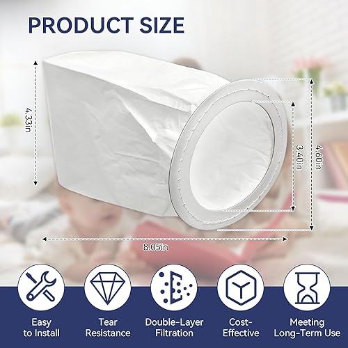 Miniatura 6 de Bolsas de vacío para aspiradoras Oreck Xl Ironman Modelo Im76, Im88, Im90 e Im98, Bolsas de polvo para aspiradora de filtración para atrapar el