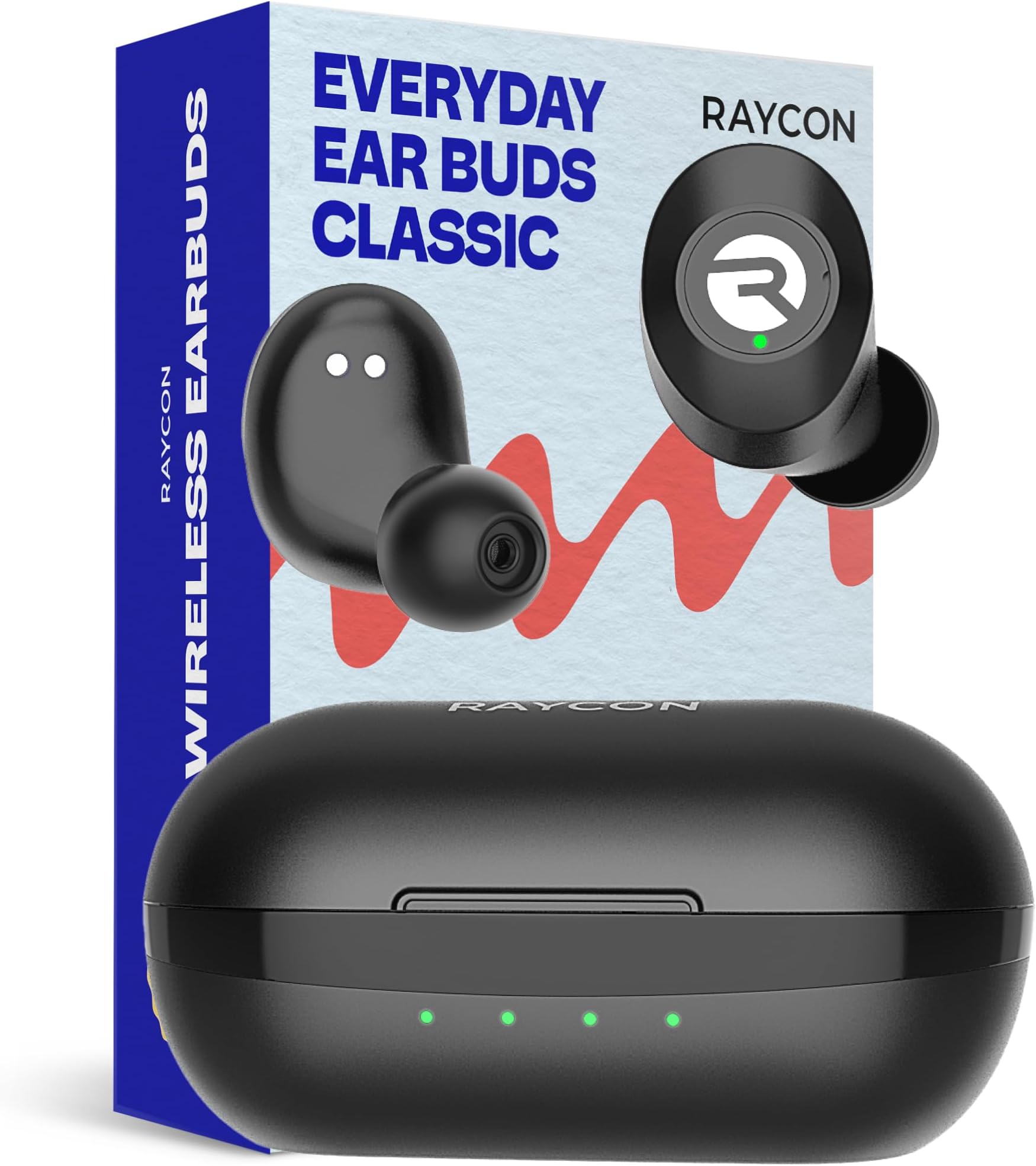 Raycon The Everyday Earbuds with Microphone- Stereo Sound in-Ear Bluetooth Headset True Wireless 32 Hours Playtime (Matte Black)