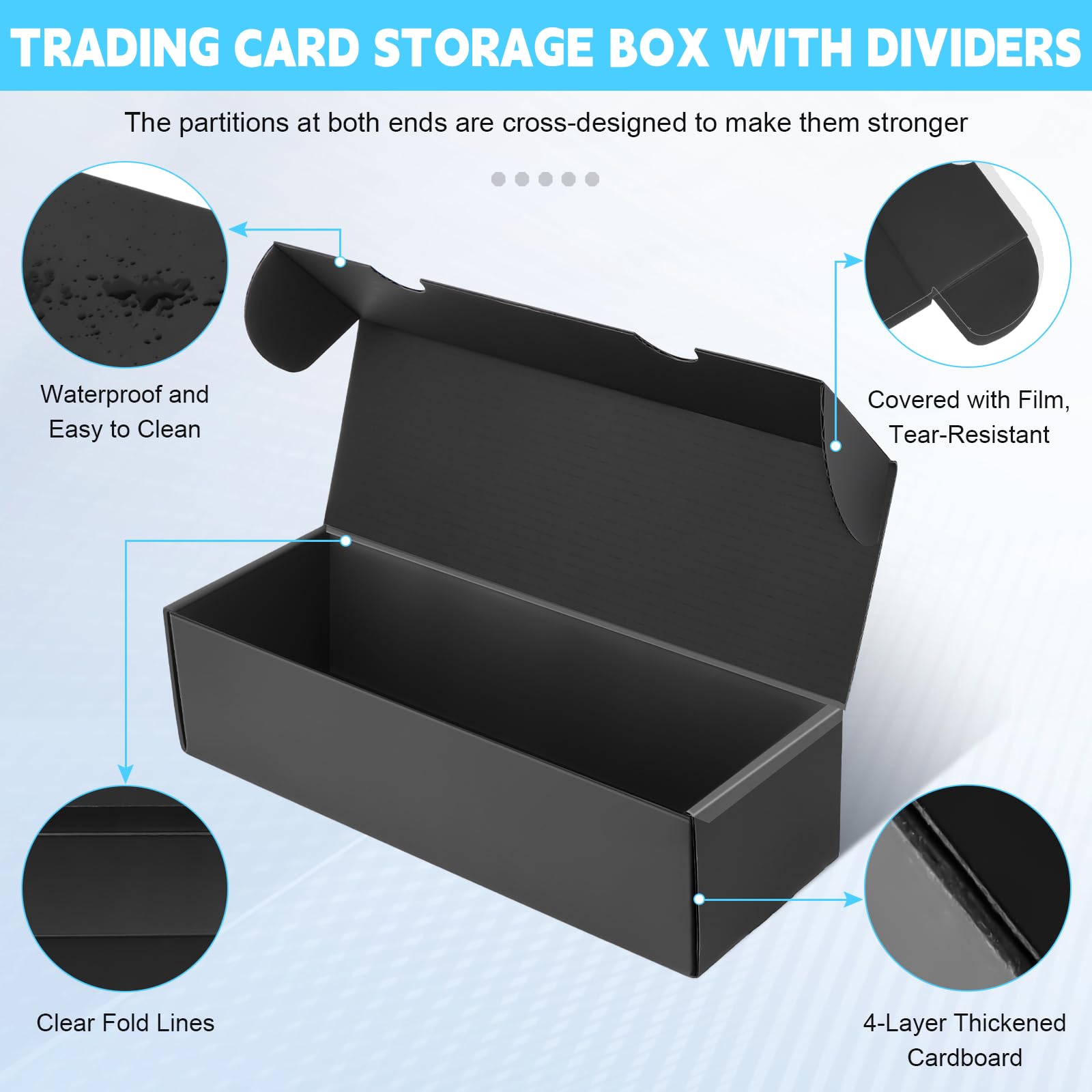 HIMOMO 12 Pezzi Scatole Porta Carte Collezionabili, Box Porta Mazzo per Carte MTG Contiene 9500+ Carte, Con 72 Divisori e 3 etichette Porta Carte per TCG,MTG,PTCG Carte (Contiene 9500+ Carte)
