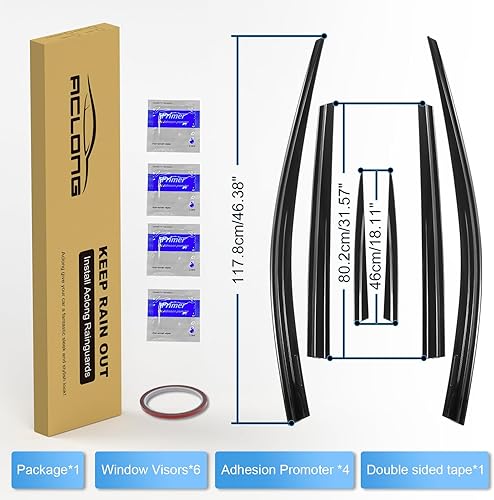 Miniatura 9 de ACLONG Protectores de lluvia negros aptos para Honda CR-V (CRV 2017 2018 2019 2020 2021 2022 - Visera lateral inastillable para ventana, deflectores