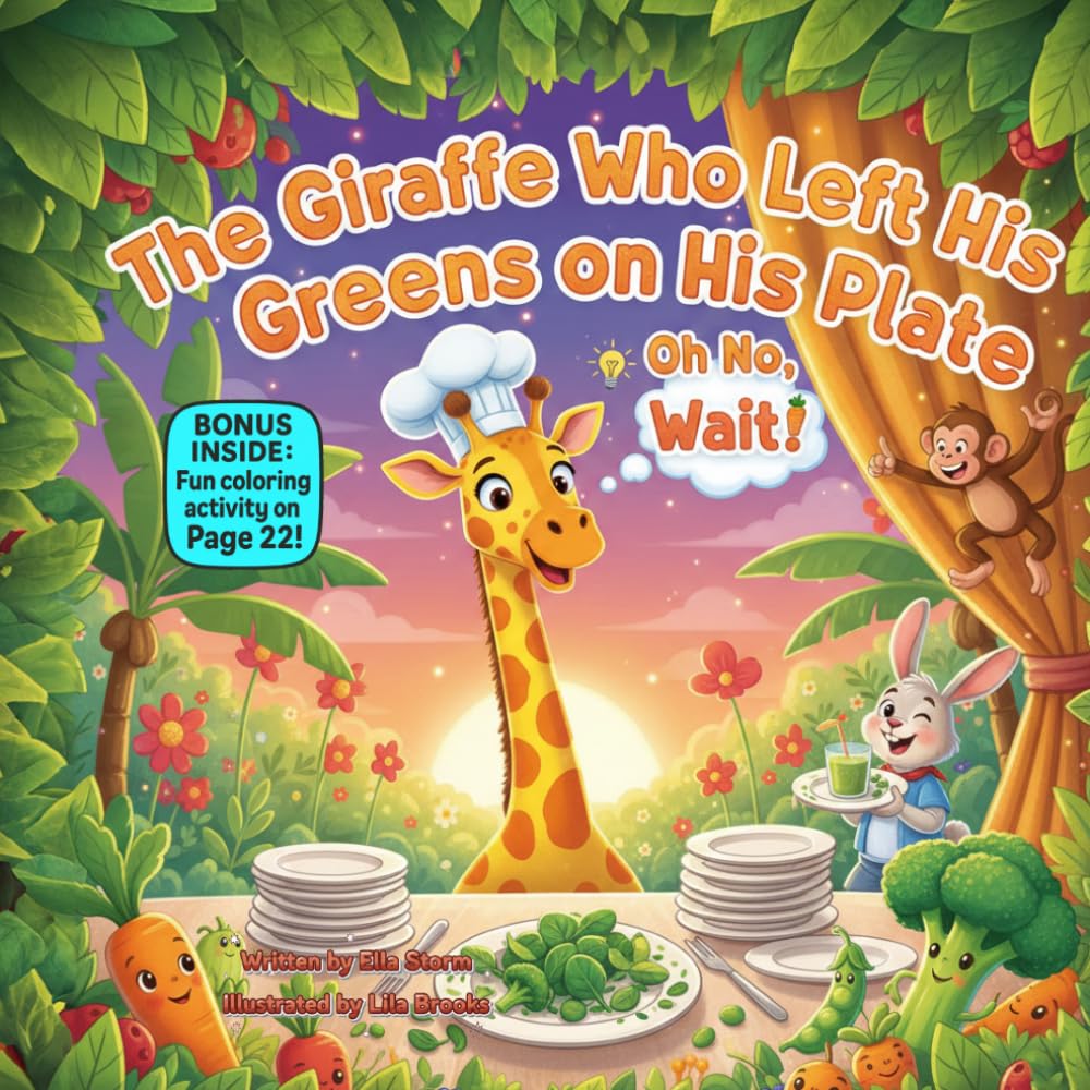 The Giraffe Who Left His Greens on His Plate, Oh No, Wait!: A Funny Rhyming Picture Book About Healthy Eating, Trying New Foods, and Growing Strong
