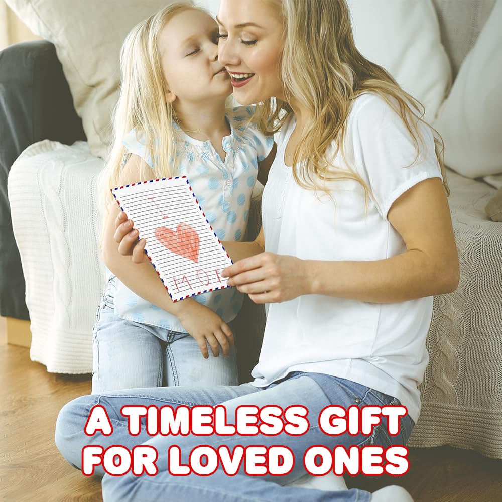 ArtCreativity 100 Pieces Vintage Stationery Paper and Envelopes Set - 50 Double Sided Airmail Sheets and 50 Envelopes - Pen Pal Stationery Letters and Envelopes with Air Mail Design - Image 7