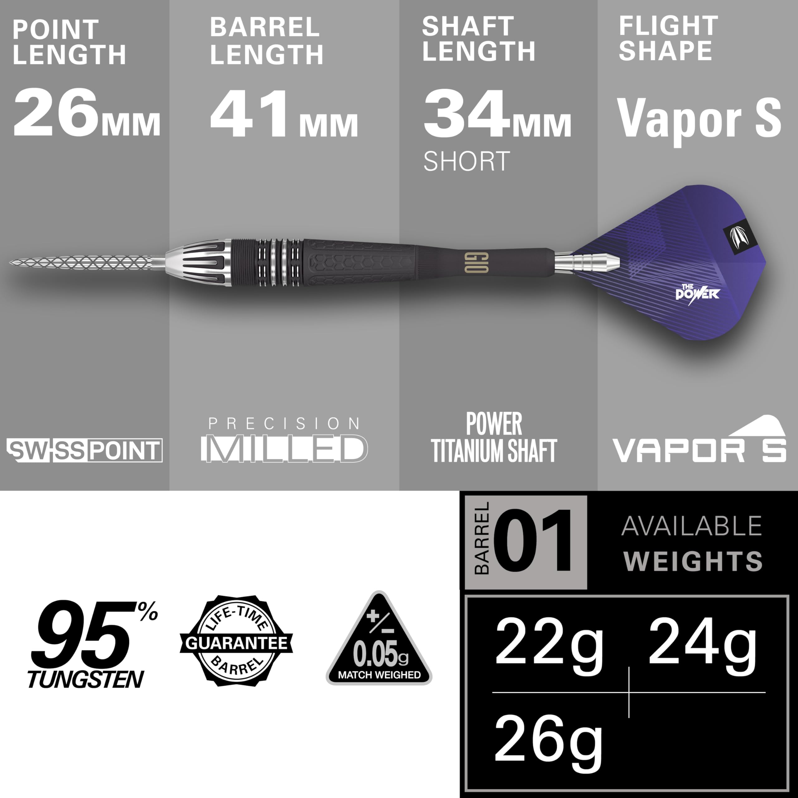 ダーツ Target THE POWER 9FIVE Gen10 24g Steel Target Darts Phil Taylor Power 9-Five Gen 10 24G 95