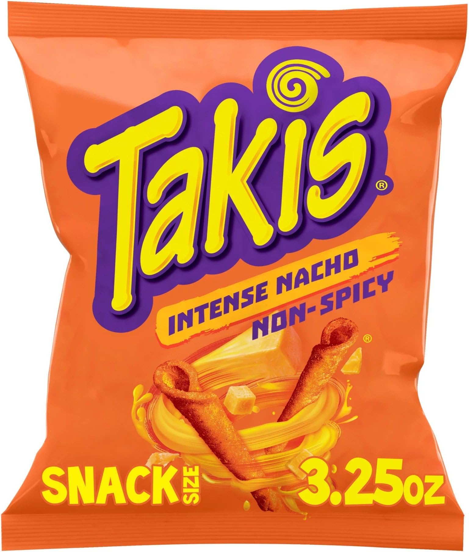 NEW! Takis Rolls Intense Nacho, Nacho Cheese Flavored Rolled Tortilla Chips, 3.25oz (92.3g) Bag