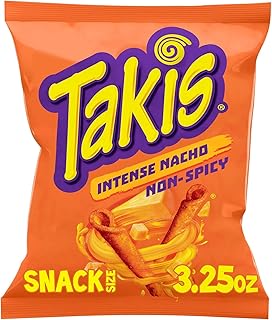 NEW! Takis Rolls Intense Nacho, Nacho Cheese Flavored Rolled Tortilla Chips, 3.25oz (92.3g) Bag