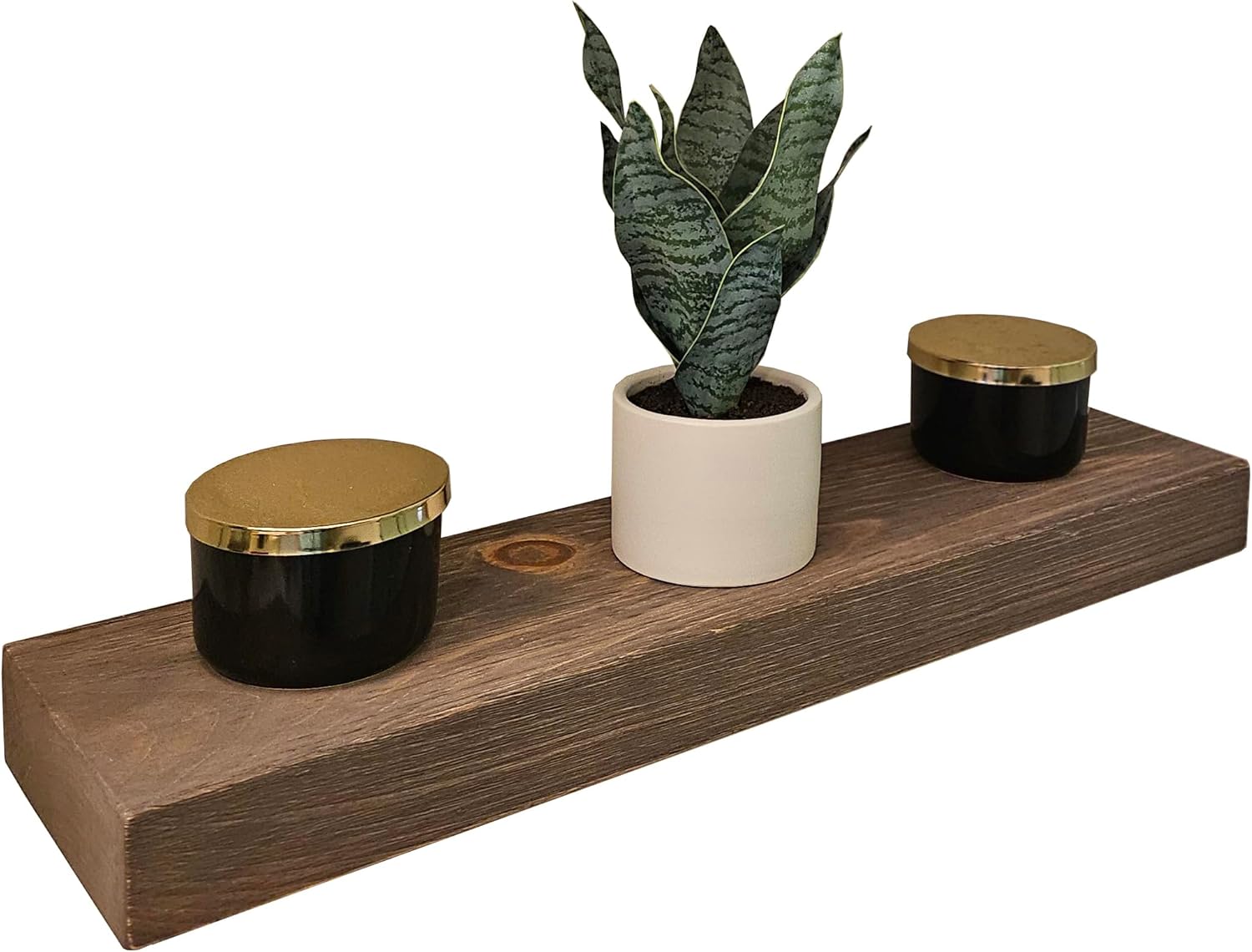joelsantiques 30 inch Floating Shelf 2 inch Thick Solid Wood Floating Shelves for wall, 6 inch deep Heavy Duty Rustic Floating Shelf, Medium Brown Farmhouse wall Shelf Hidden Bracket Medium Brown