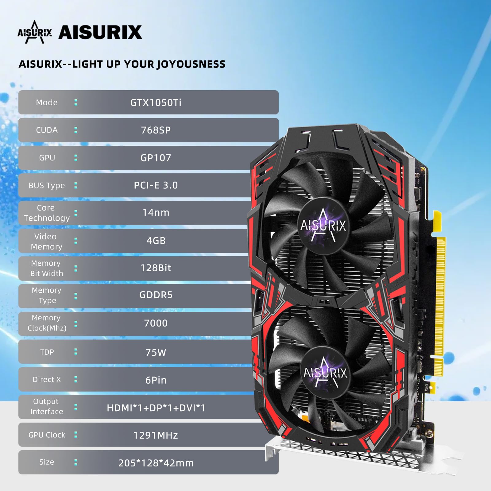 Amazon.com: AISURIX GTX 1050 Ti 4G Graphics Card, 128 Bit GDDR5 Amazon.com: AISURIX GTX 1050 Ti 4G Graphics Card, 128 Bit GDDR5