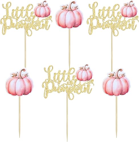 Miniatura 143 de 24 adornos de calabaza para cupcakes con purpurina para otoño, hojas, flores, calabaza, cupcakes, decoración de pasteles para Halloween, decoración