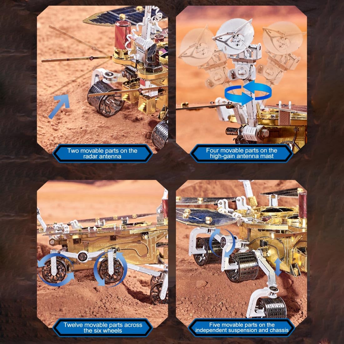 Kit 3D per un robot spaziale meccanico in metallo in scala 1:23, da costruire, kit STEM per esplorazione spaziale e oggetto da collezione (oltre 281 pezzi)