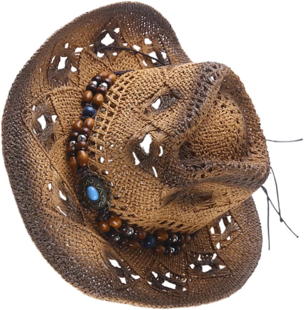Holibanna Straw Cowboy Hat Dreses American Hat Beach Hat Hawaiian Costume Hawaii Hat Spain Shade