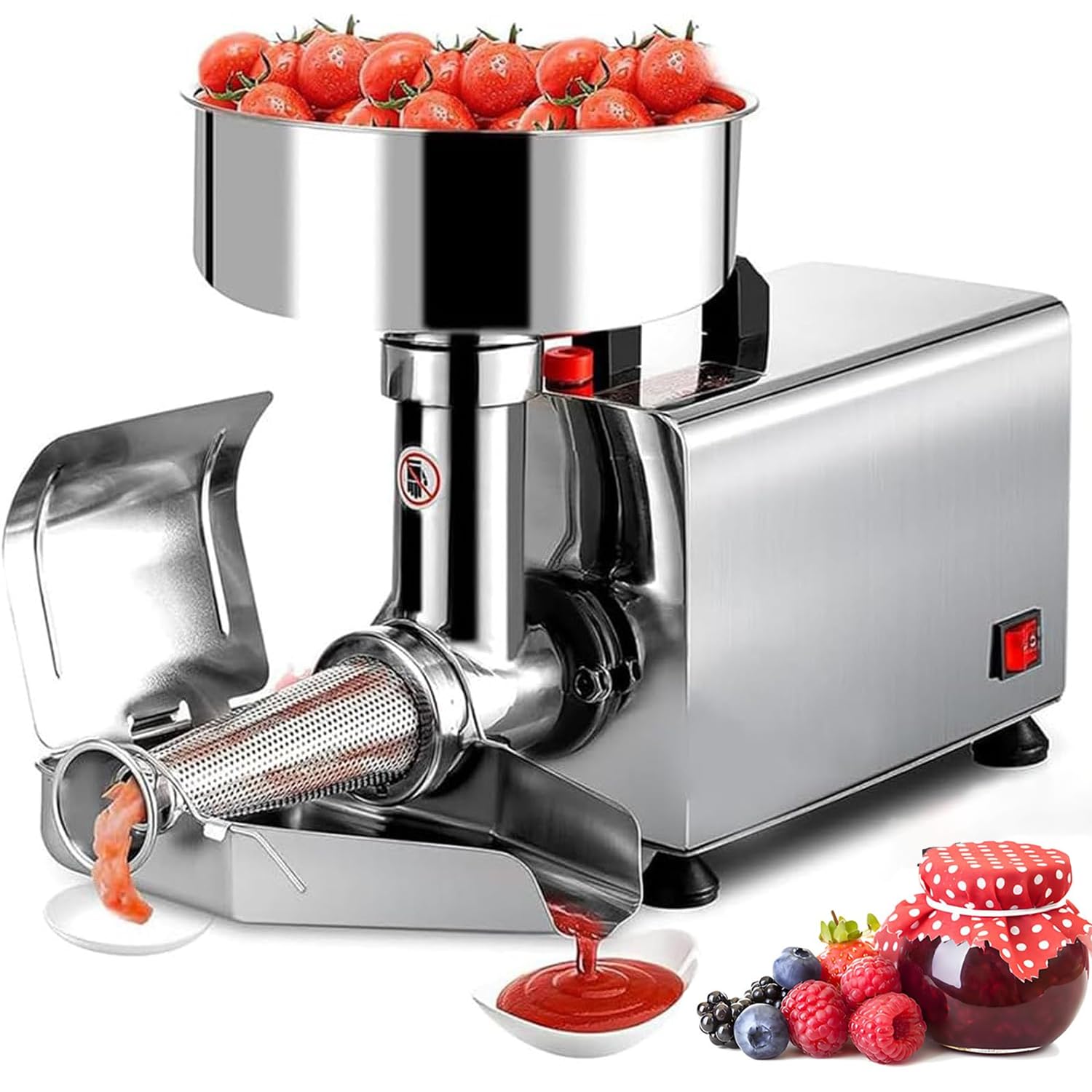 Macchina elettrica per colino per pomodoro 450 W in acciaio inossidabile per salsa 50 kg/h per salsa di pomodoro fragola e mirtilli - uso commerciale