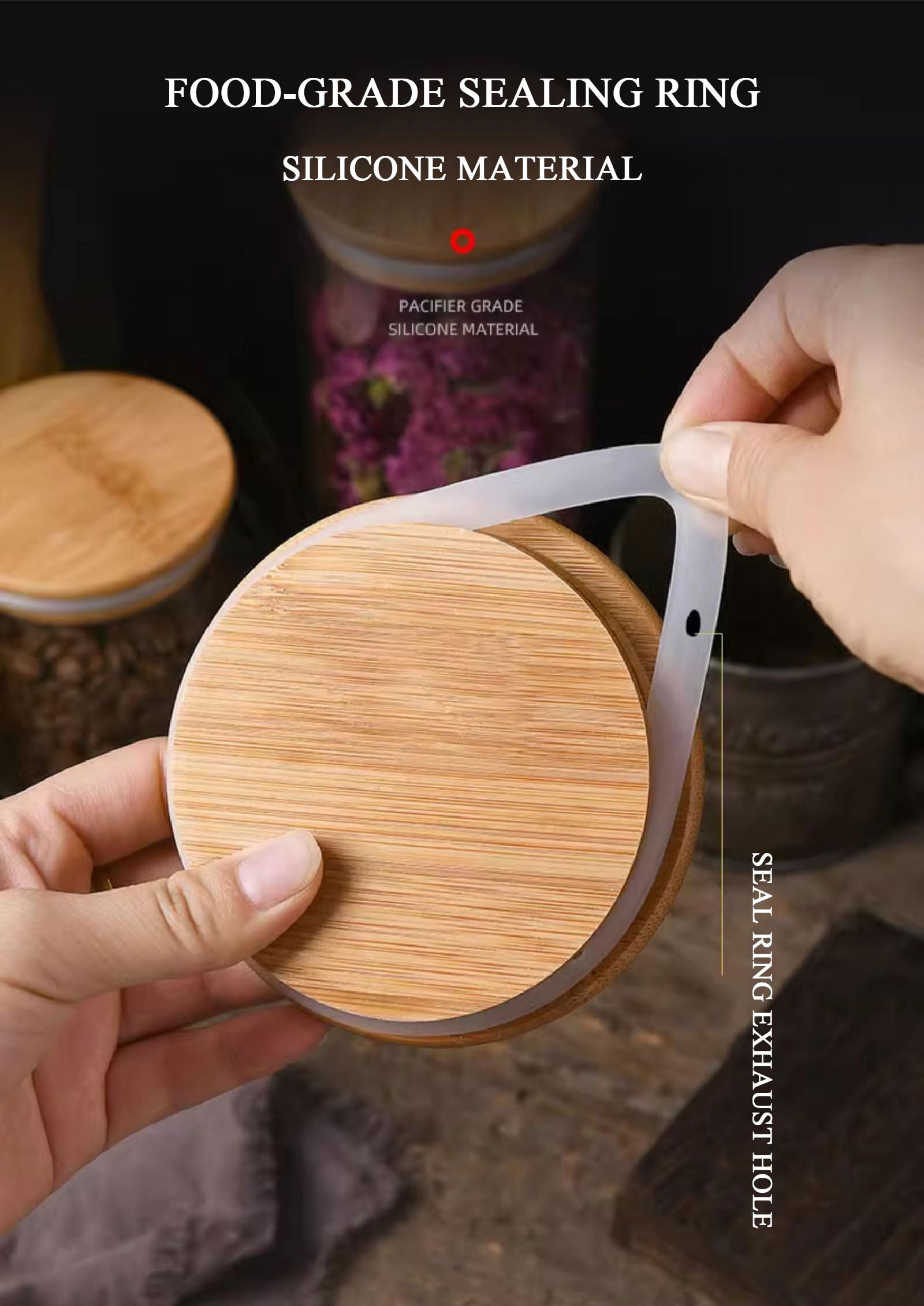 Juego De 3 Recipientes De Vidrio, Tarros De Cristal con Tapas Herméticas, Botes Transparentes para Snacks, Cereales Y Frutos Secos,2000ml