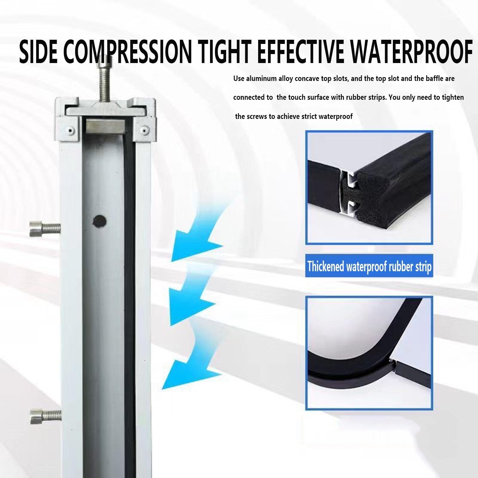 Barreras De Protección Contra Inundaciones Reutilizables, Deflector De Aluminio Para Puertas De Viviendas, Garajes Subterráneos Y Tiendas, Totalmente Impermeable, Fácil De Instalar, Personalizable(2.5