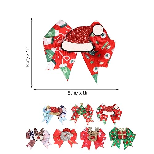 Miniatura 6 de Pasadores para cabello fino para niñas, accesorios para el cabello con lazo colorido, pinza para el cabello de Navidad, copo de nieve, muñeco de