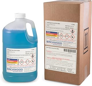 Birchwood Technologies Antique Black M24 - Cold Brush on Traditional Patina Solution to Create Black Aged and Distressed Look on Copper, Brass, and Bronze (1 Gallon)