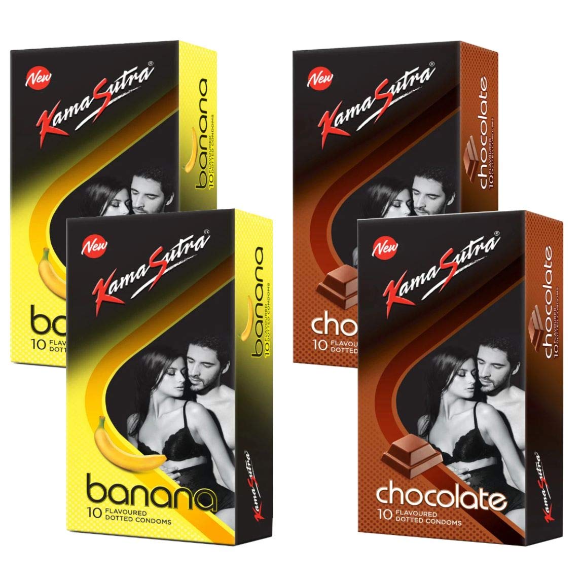 Buy A 'KAMASUTRA' Lubricated Condoms Multi Colored Banana Flavour