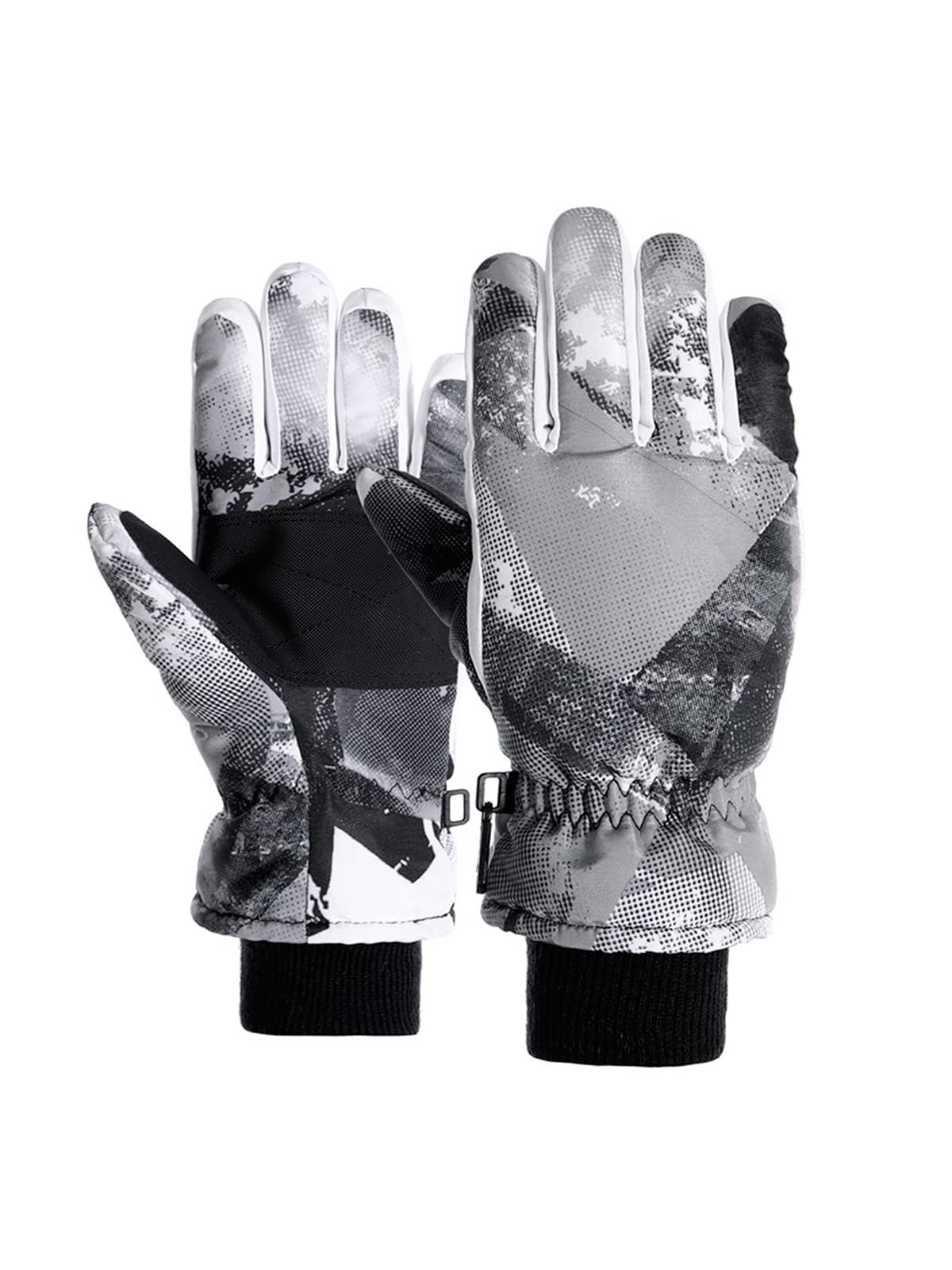 Kids Snow Gloves Warm Waterproof Gloves for Girls Boys Winter Gloves for Kids Ski Gloves Waterproof Black 8-14 Years-image-46